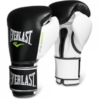 Перчатки тренировочные EVERLAST POWERLOCK 14oz черно/бело/зеленые