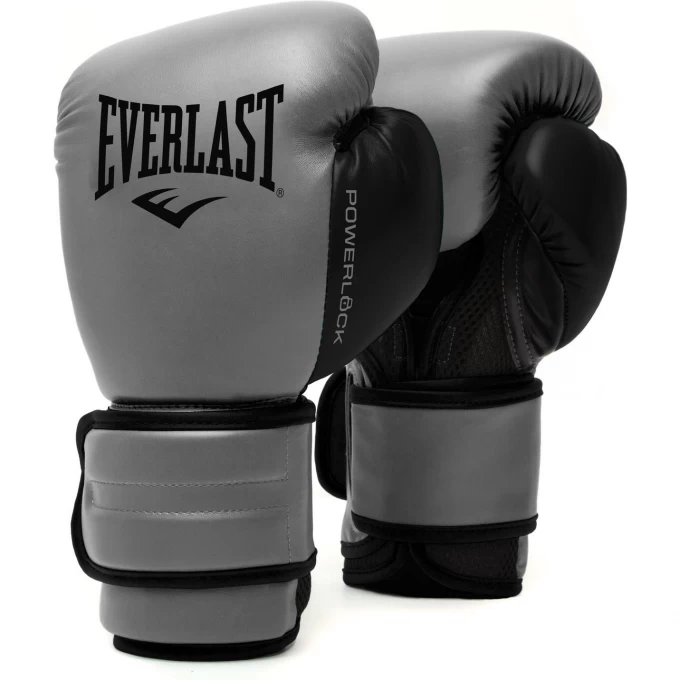 Перчатки тренировочные EVERLAST POWERLOCK PU 2 14oz серые P00002306 Перчатки тренировочные EVERLAST POWERLOCK PU 2 14oz серые P00002306